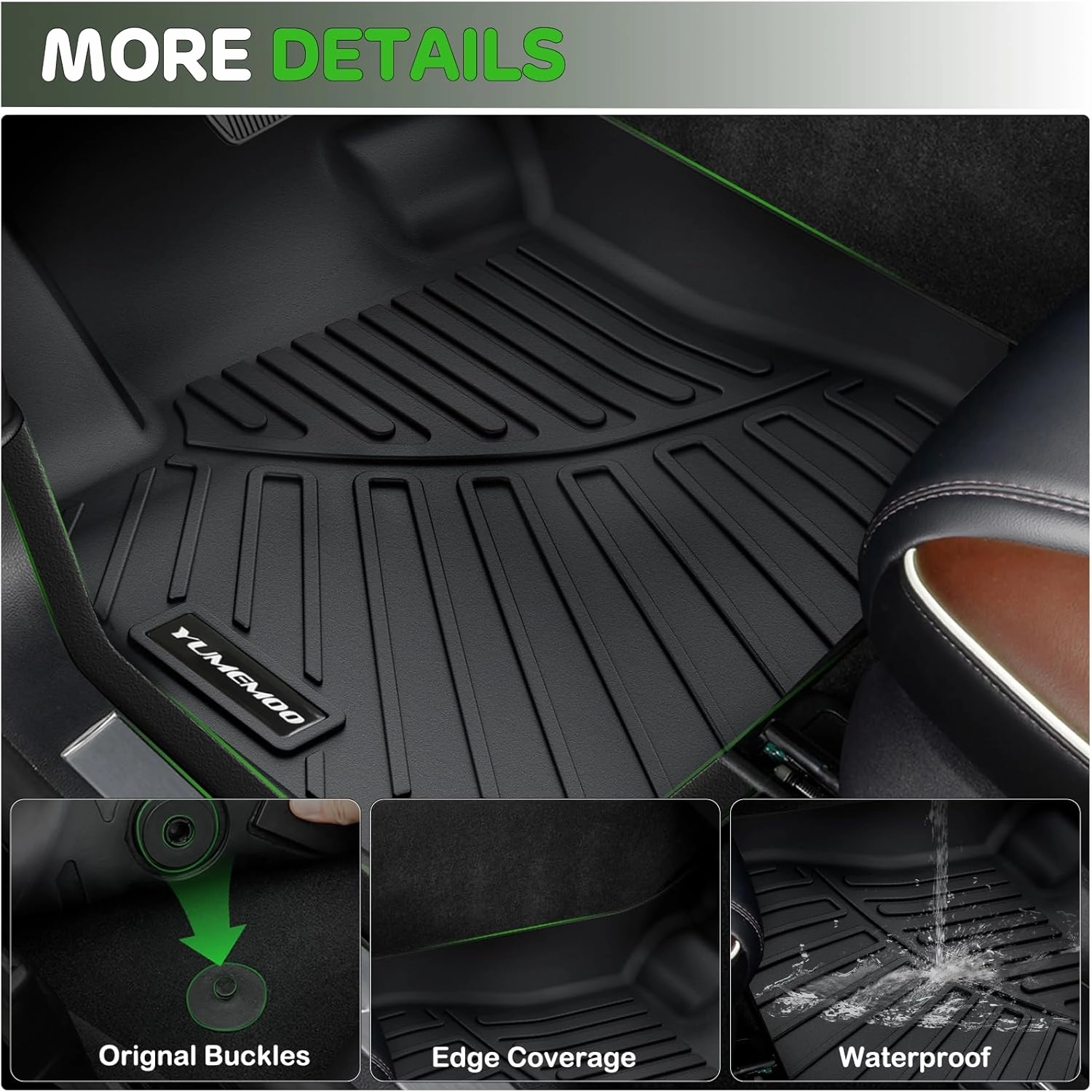 Floor Mats for 2025 BMW X3 Upgrade Trunk Mat with Backrest Mat All Weather Floor Liners TPE Rubber Cargo Liner Fit for 2025 BMW X3 Anti-Slip Full Set Automobile Mats Accessories
