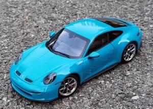 FloZ for NOREV for Porsche New for 911 for 992 for GT3 2021 Miami Blue Without Tail Wing 1:18 Car Pre-Built Model
