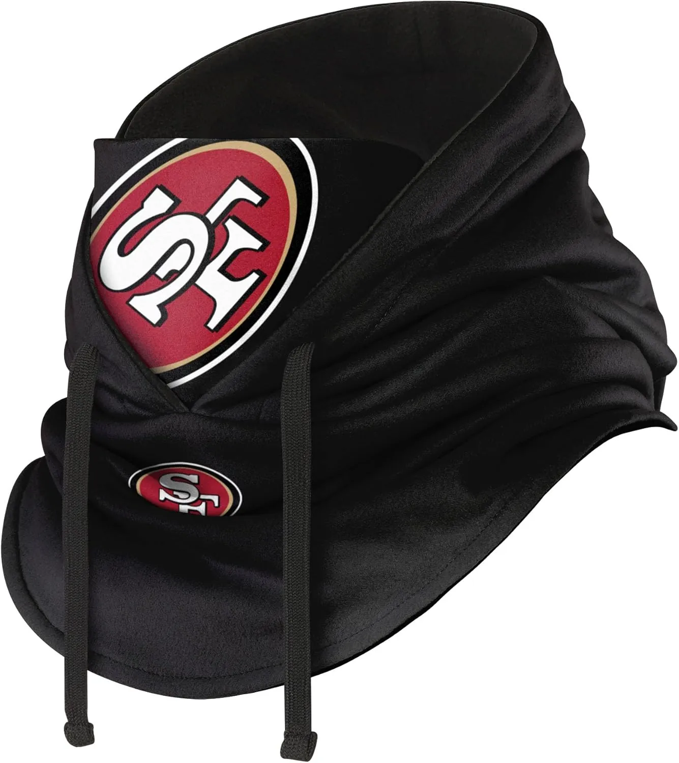 FOCO NFL Team Logo Black Drawstring Winter Cap Hooded Gaiter Balaclava Face Cover