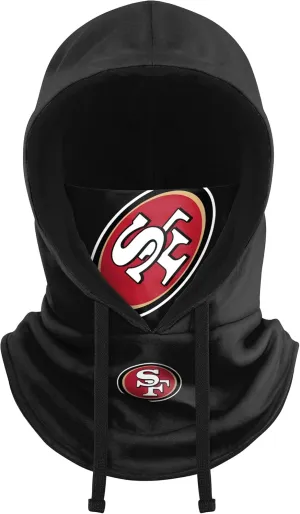 FOCO NFL Team Logo Black Drawstring Winter Cap Hooded Gaiter Balaclava Face Cover