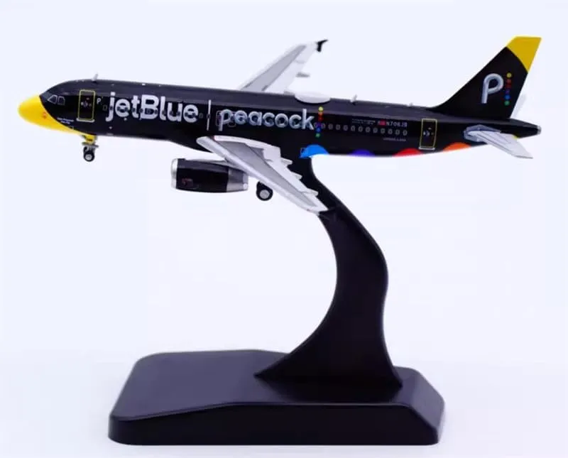 for JC Wings for JetBlue Airways for Airbus A320 N706JB peacook This Peacock Can Fly Exclusive Streaming Partner of JetBlue 1:400 Aircraft Pre-Built Model