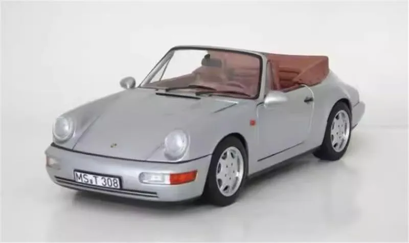 for NOREV for Porsche for 911 for 964 for Carrera 2 1990 Convertible Silver 1:18 Truck Pre-Built Model