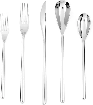 FORTESSA Dragonfly 18/10 Stainless Steel Flatware, 20 Piece Place Setting With Table Knives, Forks and Spoons (Service For 4), Dishwasher Safe, Polished