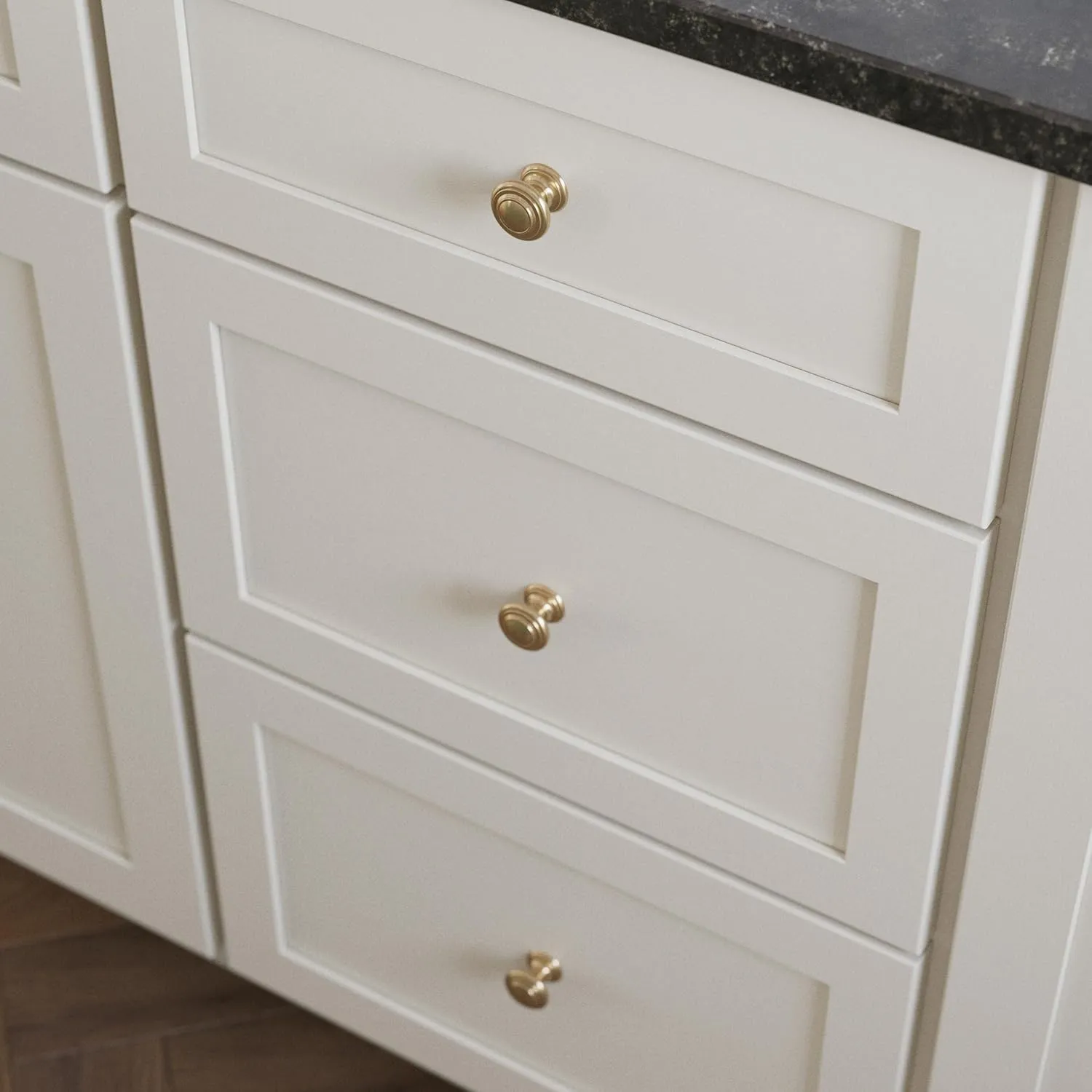 Franklin Brass Simple Double Ring (10-Pack) Gold Cabinet Knobs Champagne Bronze Hardware for Kitchen, Drawer Pulls, Dressers, Closet Door 1-1/8' P44435-CZ-B
