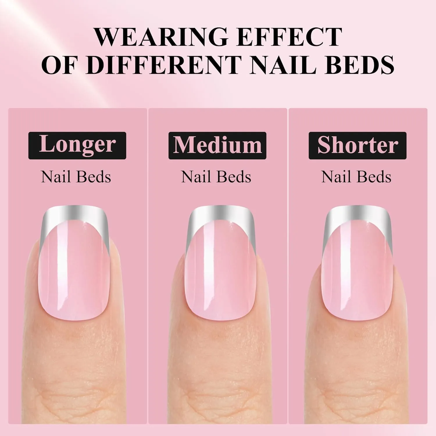 French Tip Press on Nails Short Kit Jofay Fashion Soft Gel Fake Nails 5 Styles with White&Silver& Gold&Aurora Chrome Pale Orange Cat eye, Gift False Nails Reusable Full Cover Stick on Nails, 32 Sizes