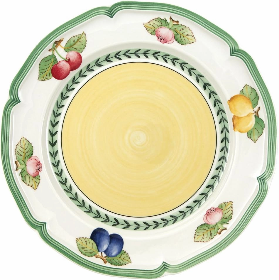 French Garden Fleurence Dinner Plate Set of 6 by Villeroy & Boch - Premium Porcelain - Made in Germany - Dishwasher & Microwave Safe - 10.25 inches - Serves 6