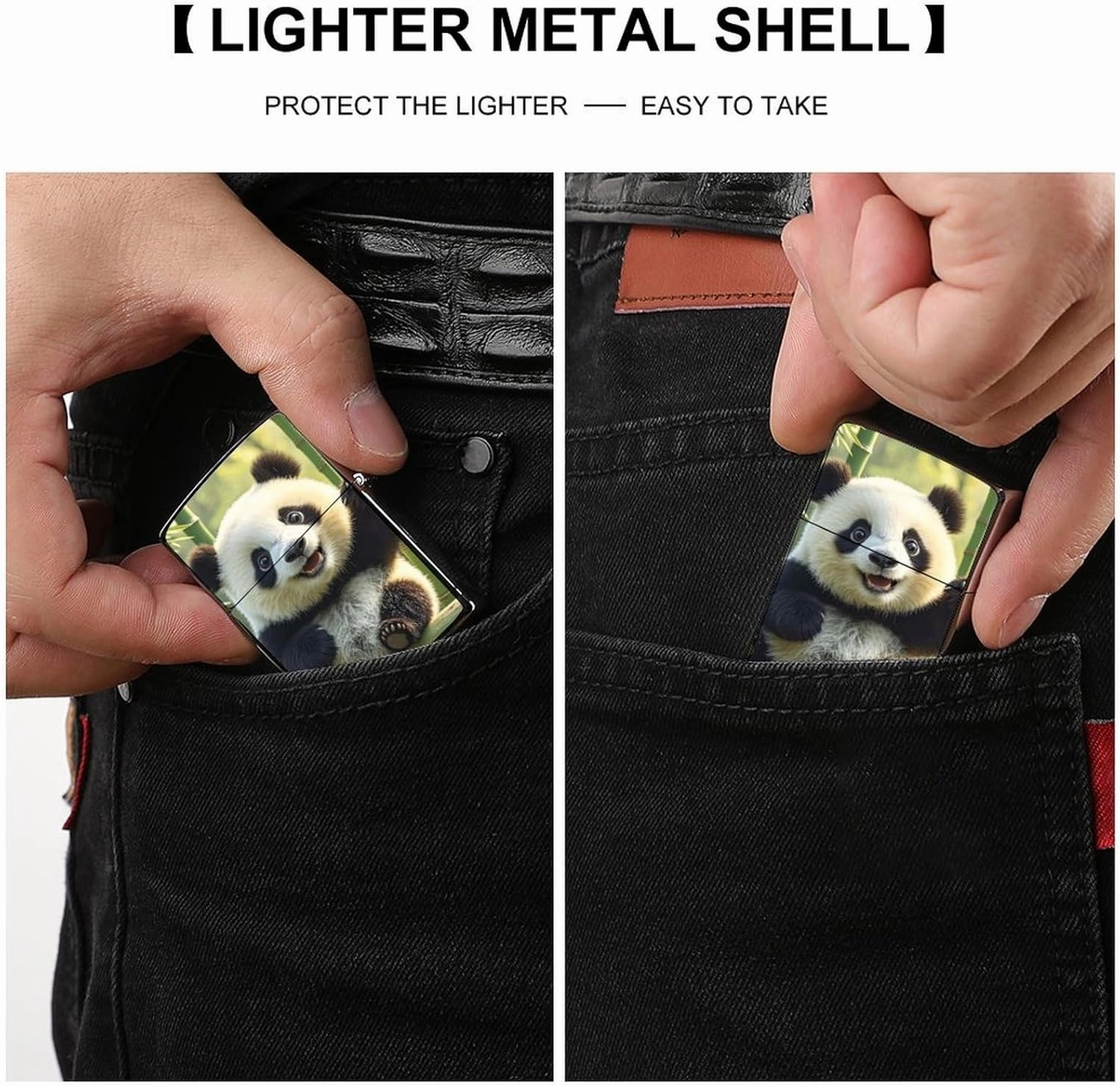 Funny Panda Lighter Case Waterproof Lighter Sleeve Lighters Protective Cover with Graffiti Design