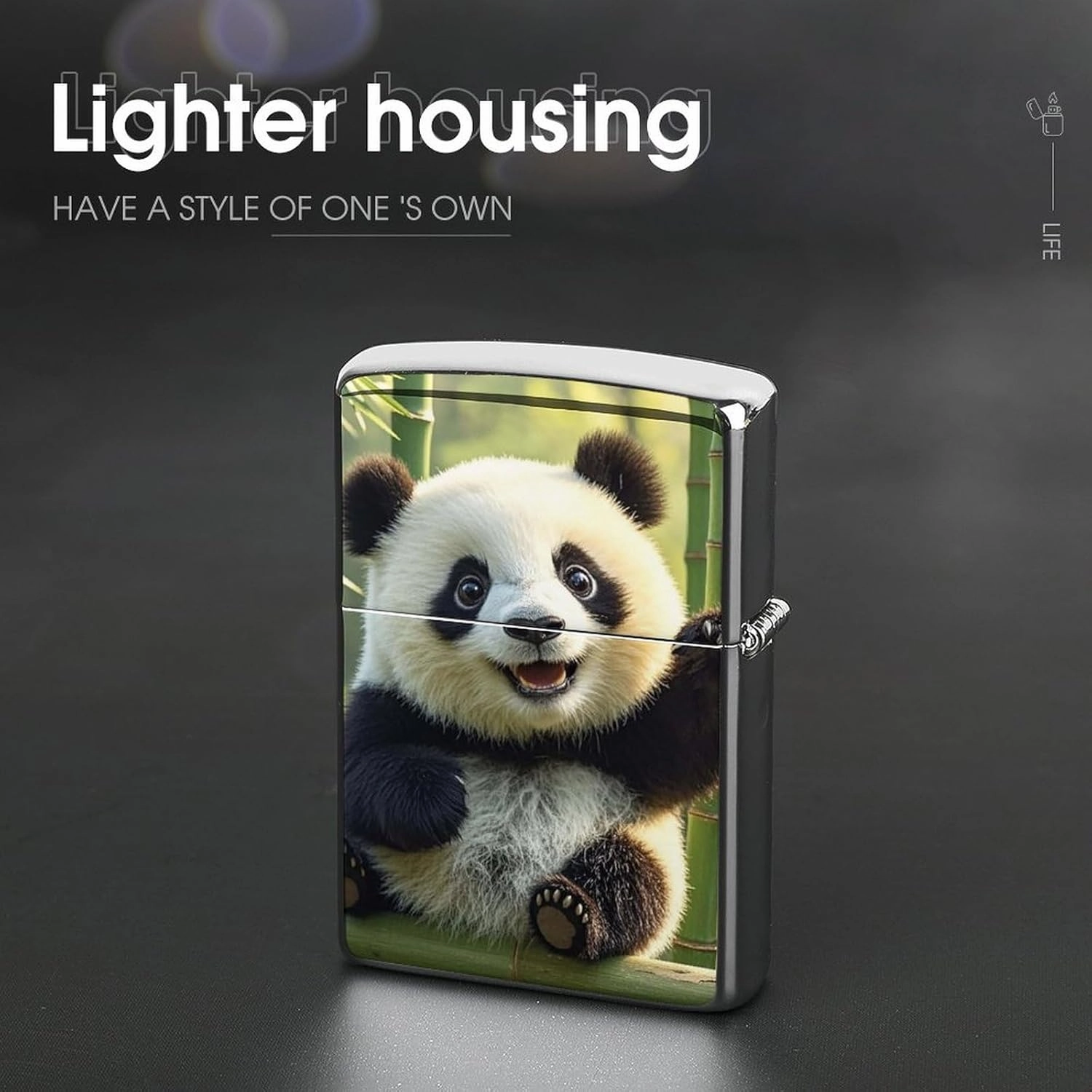 Funny Panda Lighter Case Waterproof Lighter Sleeve Lighters Protective Cover with Graffiti Design