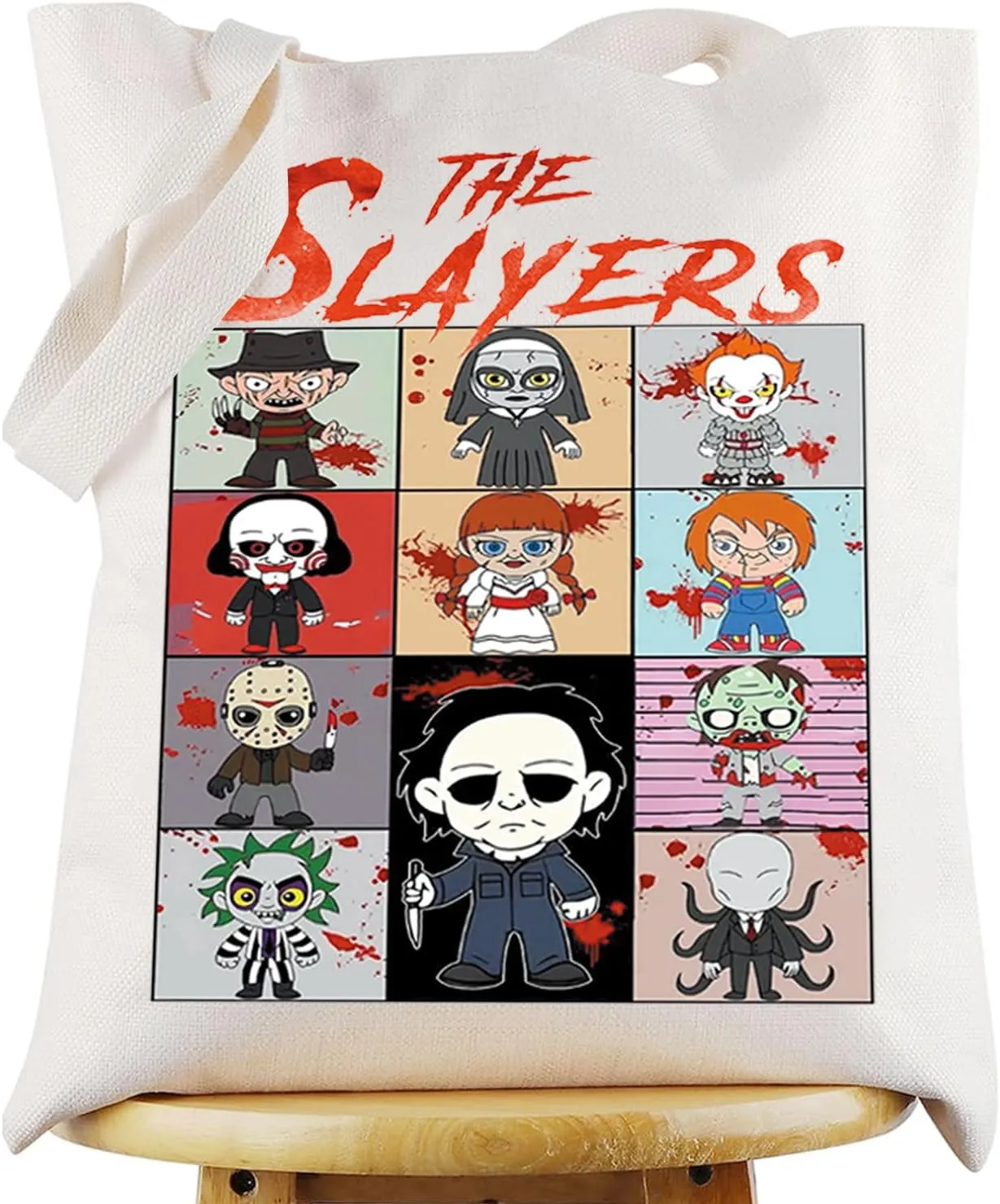 G2TUP Michael Myers & Jason Tote Bag Killer Doll & Horror Clown Fans Gift The Slayers Killer Characters Shoulder Bag