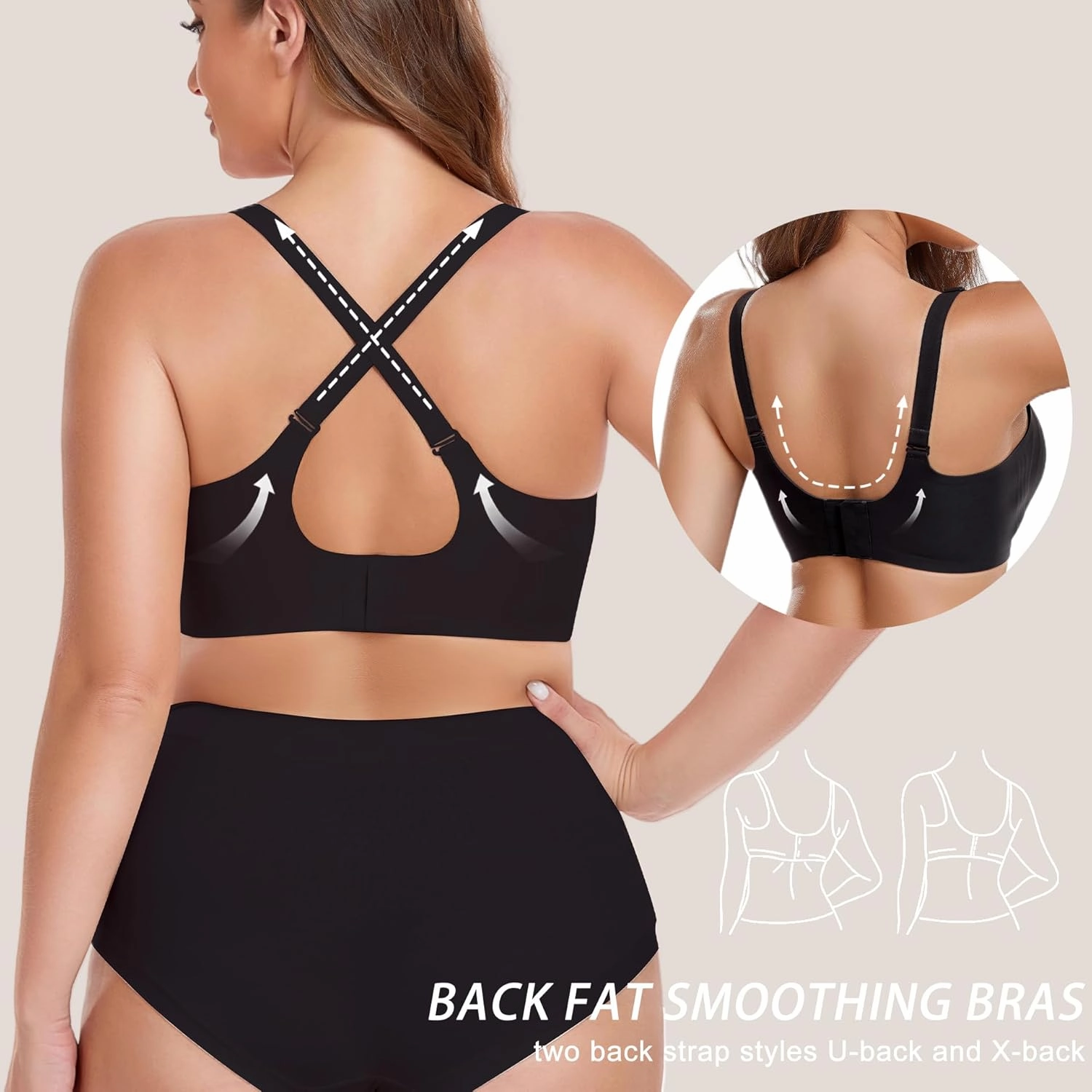 Gailife Smooth Wireless Bras for Women No Underwire Comfort Seamless Supportive Bra Raceback Push Up Bralettes Full Coverage