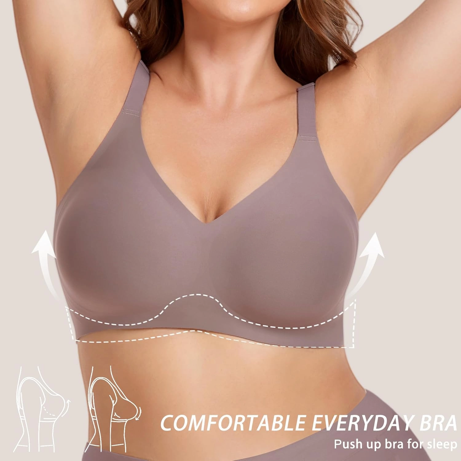 Gailife Smooth Wireless Bras for Women No Underwire Comfort Seamless Supportive Bra Raceback Push Up Bralettes Full Coverage