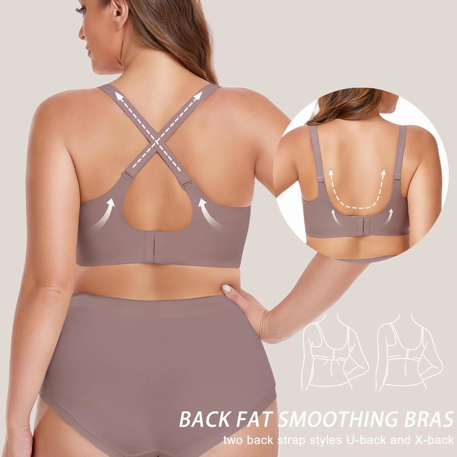 Gailife Smooth Wireless Bras for Women No Underwire Comfort Seamless Supportive Bra Raceback Push Up Bralettes Full Coverage