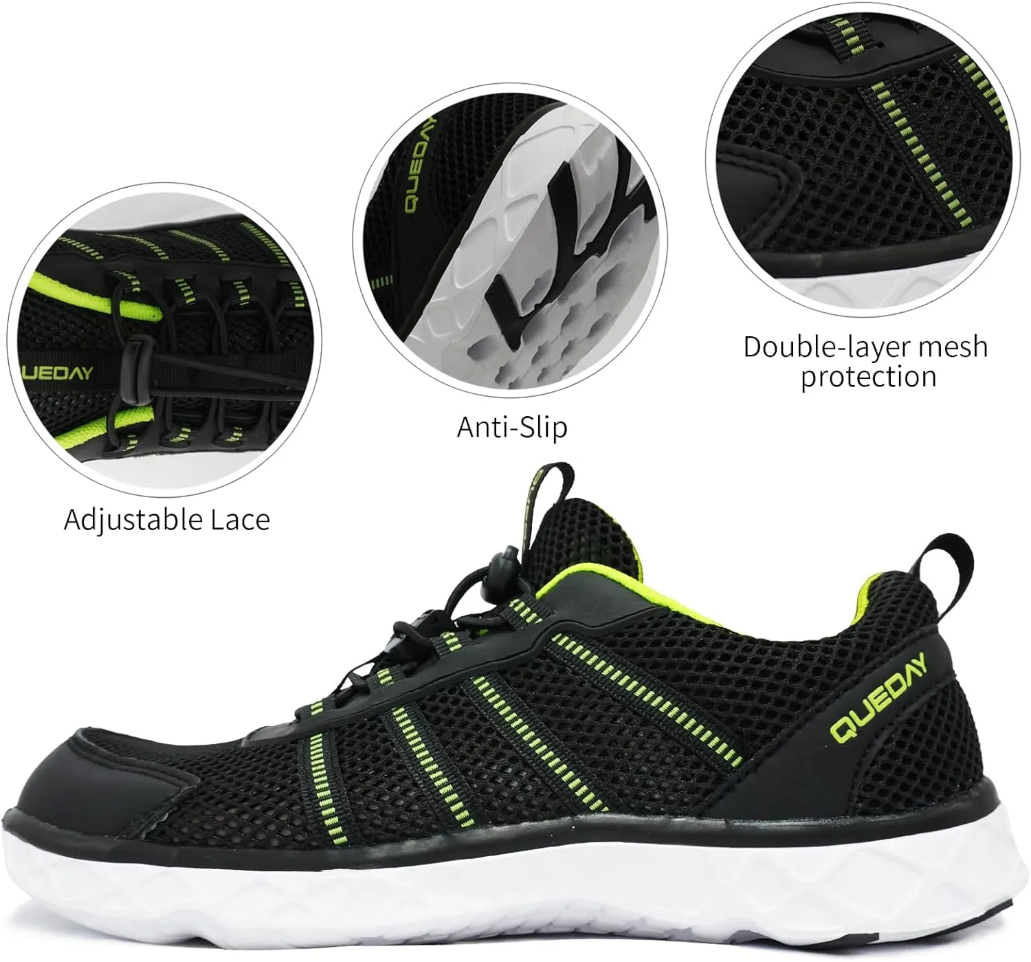 Generic Queday Water Shoes for Women Men Quick Dry Barefoot Shoes Lightweight Athletic Sports Aqua Socks Outdoor Swim Fishing Hiking Diving Surf Walking Kayaking