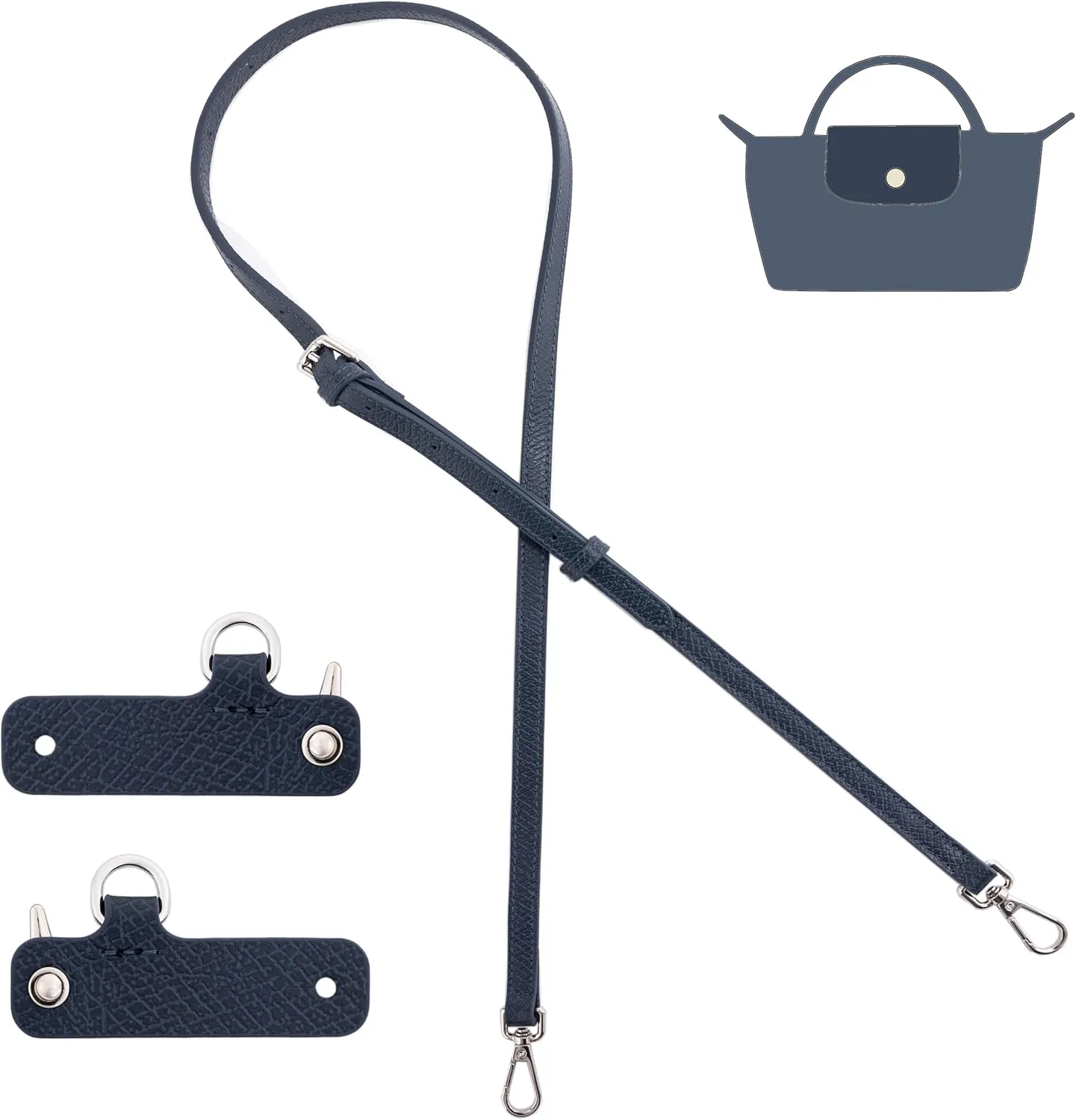 Genuine Leather Crossbody Strap and Conversion Kit for Longchamp Mini Bag Strap Kit - Durable, Easy to Install, and Stylish