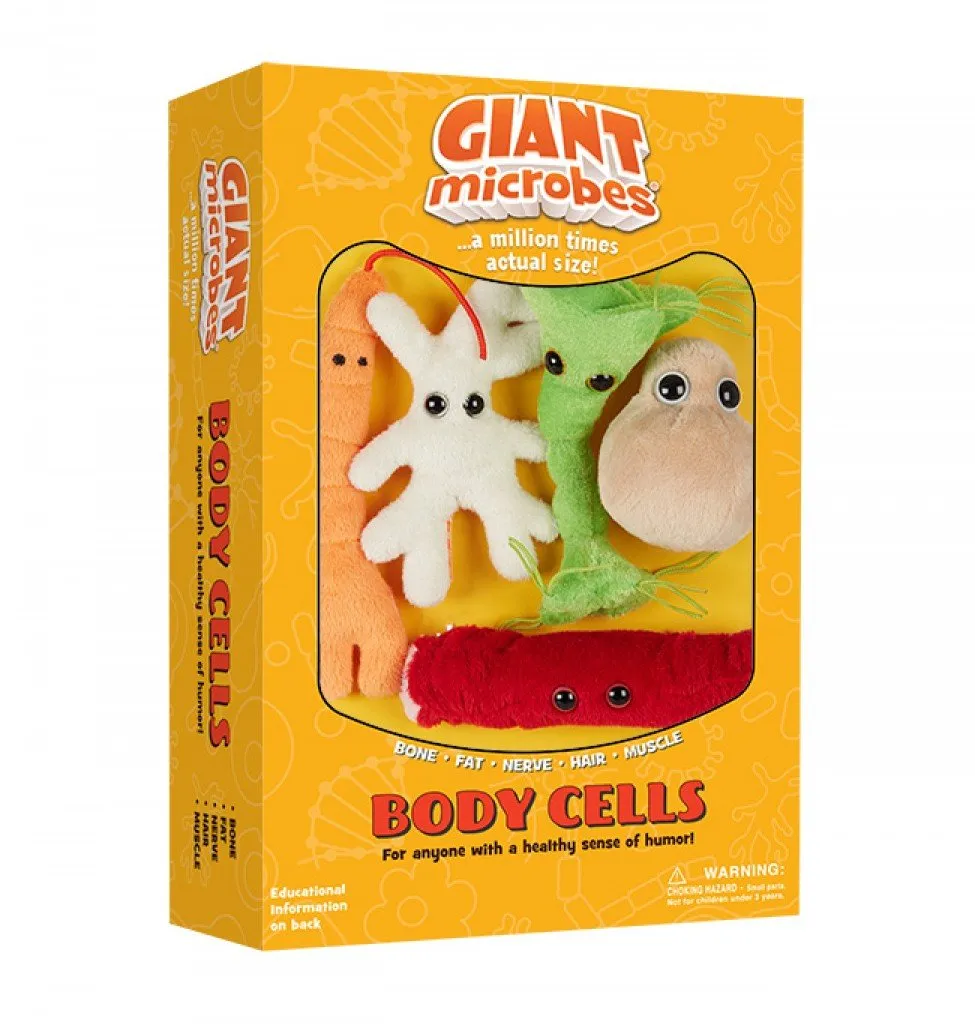 GIANTmicrobes Body Cells Themed Gift Box, Biology Gifts, Science Teacher Gifts, Cell Biology, Cell Plush, Bag Charms