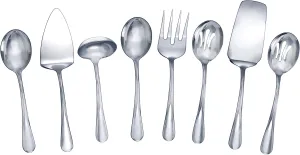 Gourmet Basics by Mikasa 5181046 Kaylee 8-Piece Stainless Steel Serving Set