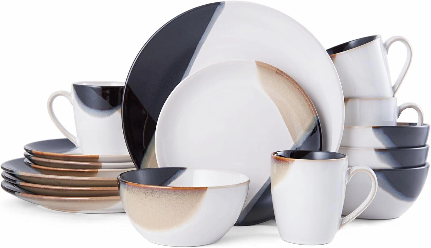 Gourmet Basics by Mikasa Caden Dinnerware, 16 Piece Set, Assorted