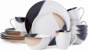 Gourmet Basics by Mikasa Caden Dinnerware, 16 Piece Set, Assorted