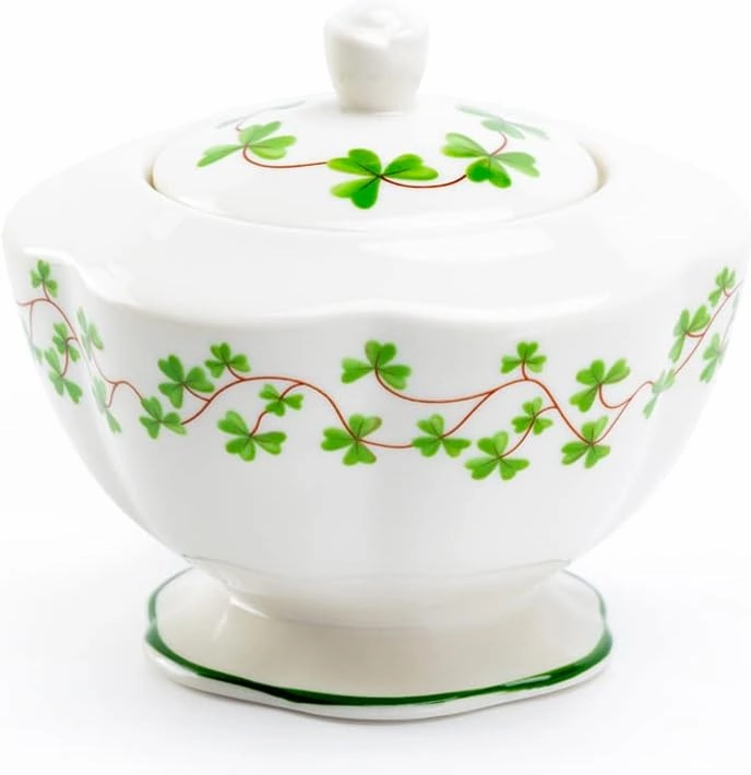 Grace Teaware Shamrock Fine Porcelain Sugar Bowl, Regular