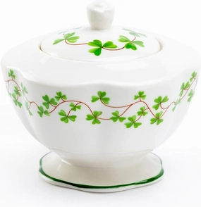 Grace Teaware Shamrock Fine Porcelain Sugar Bowl, Regular
