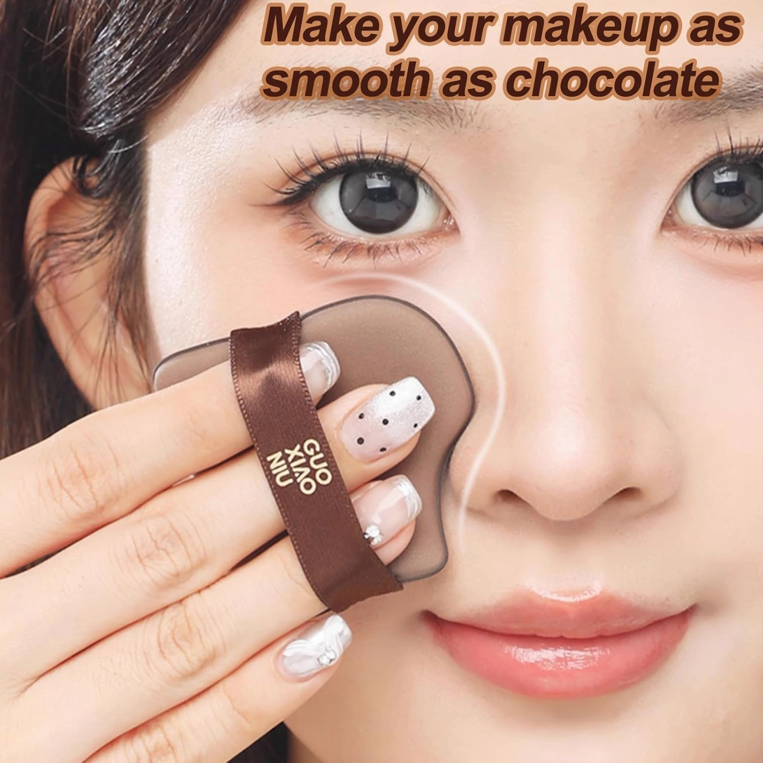 Guo Xiao Niu Makeup Puff, Chocolate Biscuit Powder Puff, Foundation Sponge Puff, Chocolate Color Quick Makeup Foundation Sponge Pu-ff Set, Mini Portable Makeup Puff for Travel