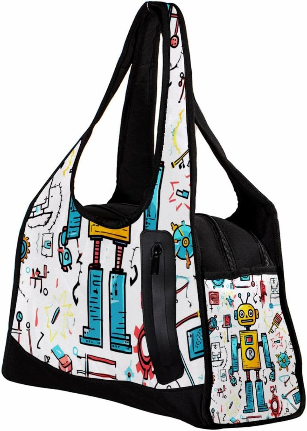Gym Bag for Women,Small Gym Bag for Men,Science and Funny Robots,Overnight Bag