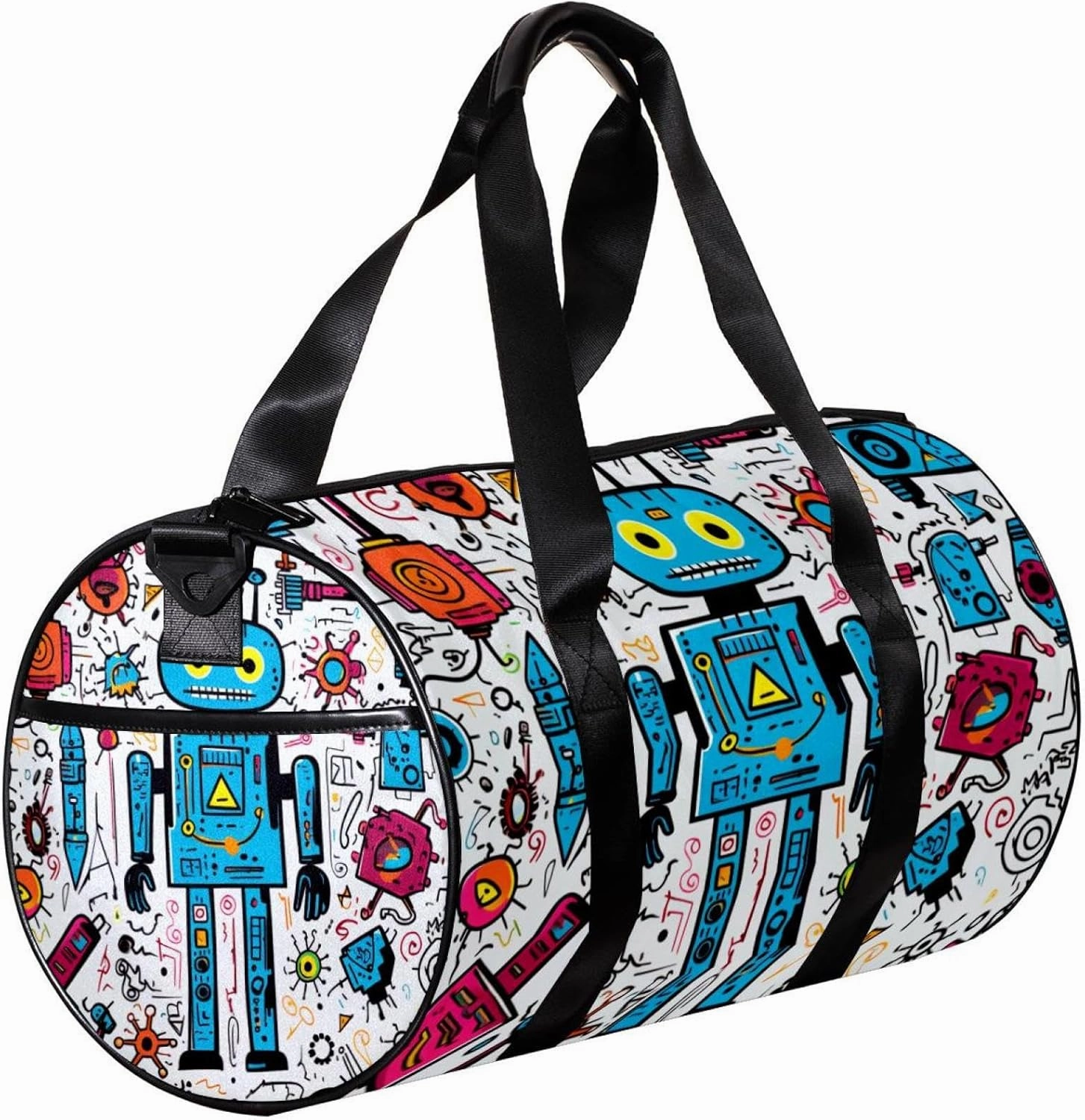 Gym Bag for Women,Small Gym Bag for Men,Science and Funny Robots,Overnight Bag