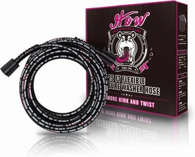 H.O.W DETAILING 1/4" x 25 ft Pressure Washer Hose, M22 Fittings Kink-Free Power Washer Replacement Hose for Ryobi, Troy Bilt, Greenworks, Generac, CRAFTSMAN & More, 3200 PSI
