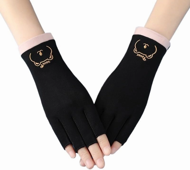 Half-Finger Sunscreen Gloves Women's Non-Slip Breathable UV-Proof Gloves
