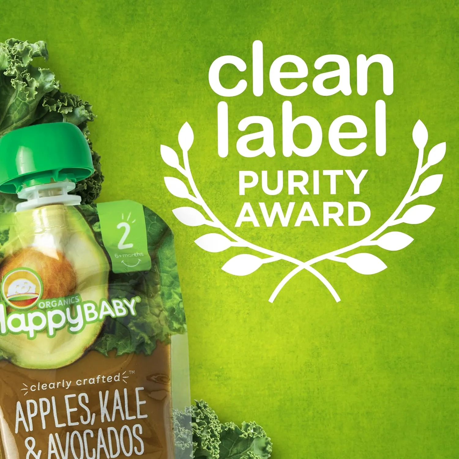 Happy Baby Organics Stage 2 Baby Food Pouches, Gluten Free, Vegan & Healthy Snack, Clearly Crafted Fruit & Veggie Puree, Fruit & Veggie Variety Pack, 4 Ounces (Pack of 10), Amazon Exclusive