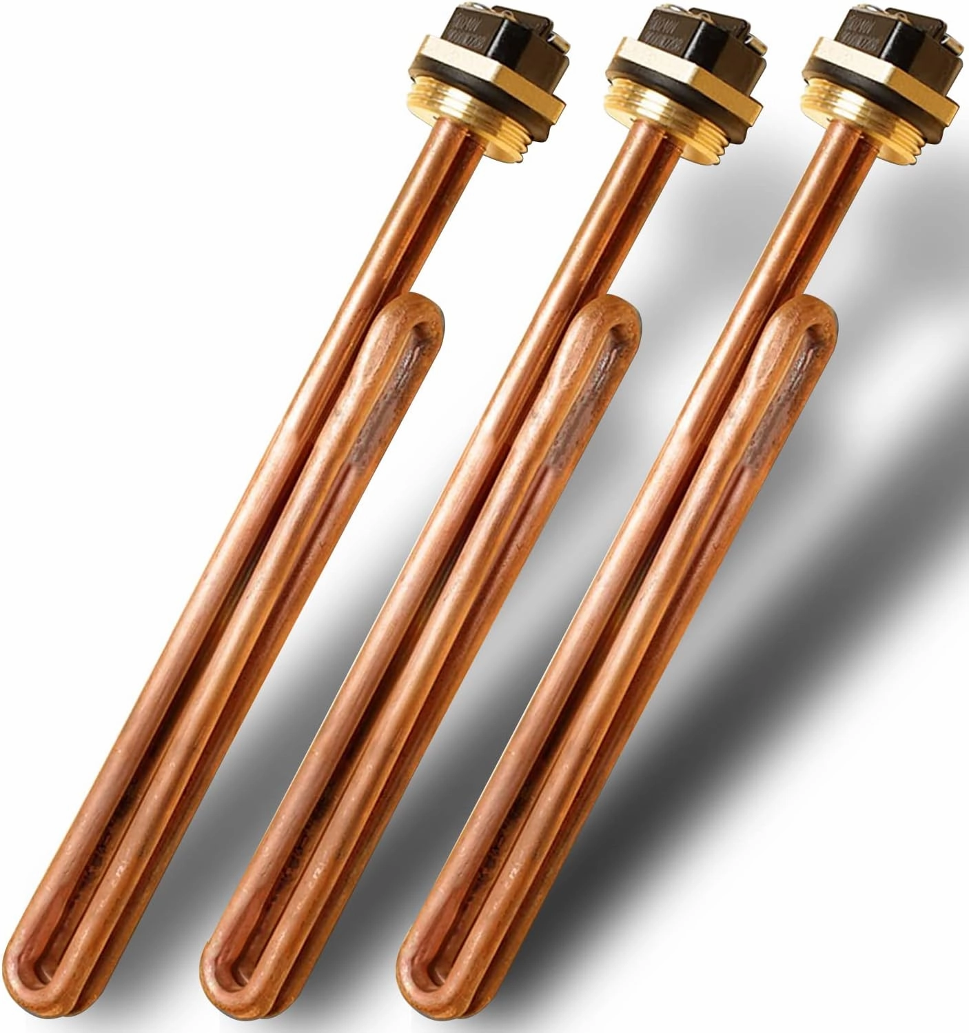 HE 90240 Heating Element, 3 Pack Replacement for EcoSmart ECO 18 27 36, 9KW 240V Heating Element for Electric Tankless Water Heaters, Screw-In, Copper