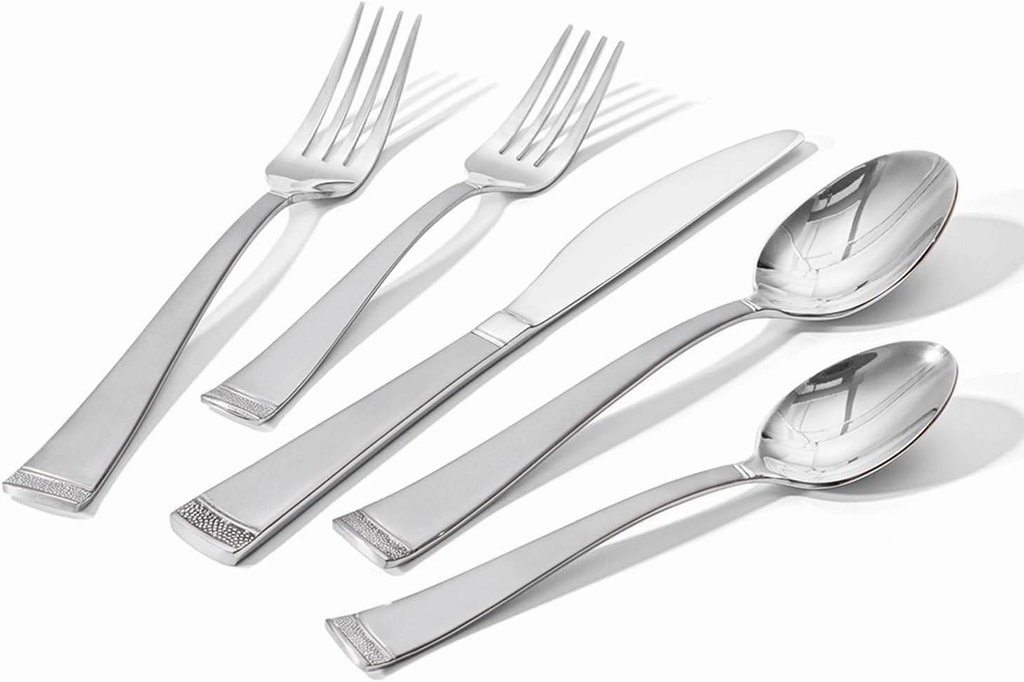 HIKAA 20PCS Matte Handle Silverware Set for 4, Stainless Steel Flatware Set, Modern Design Cutlery Set for Home/Hotel/Wedding, Dishwasher Safe