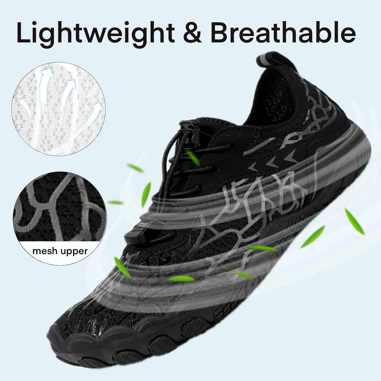 Hike Barefoot Water Shoes for Women Men, Barefoot Shoes with Wide Toe Box, Non-Slip & Quick Dry Breathable Aqua Socks for Beach Pool Aqua Swim Surf Hiking Walking Shoes