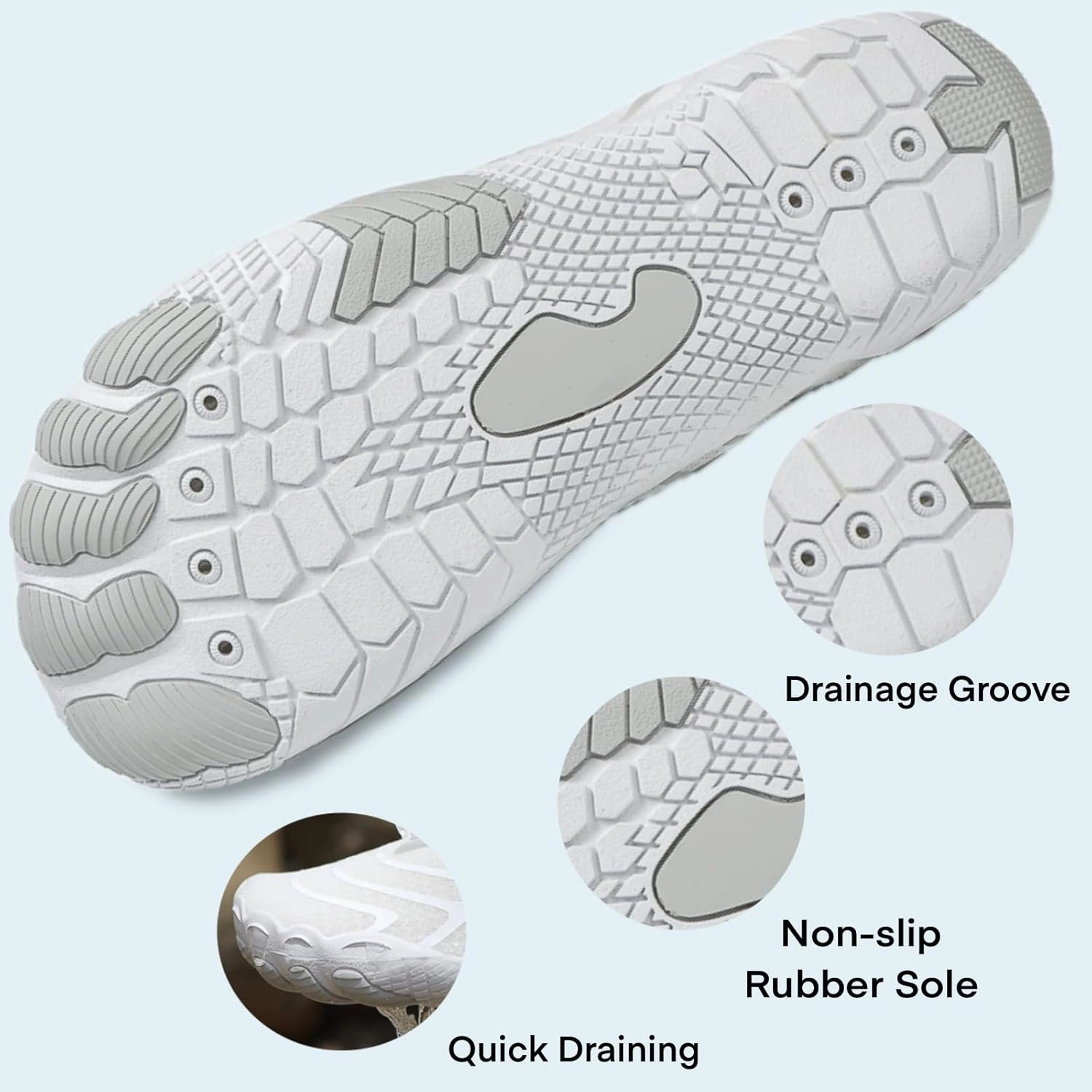 Hike Barefoot Water Shoes for Women Men, Barefoot Shoes with Wide Toe Box, Non-Slip & Quick Dry Breathable Aqua Socks for Beach Pool Aqua Swim Surf Hiking Walking Shoes