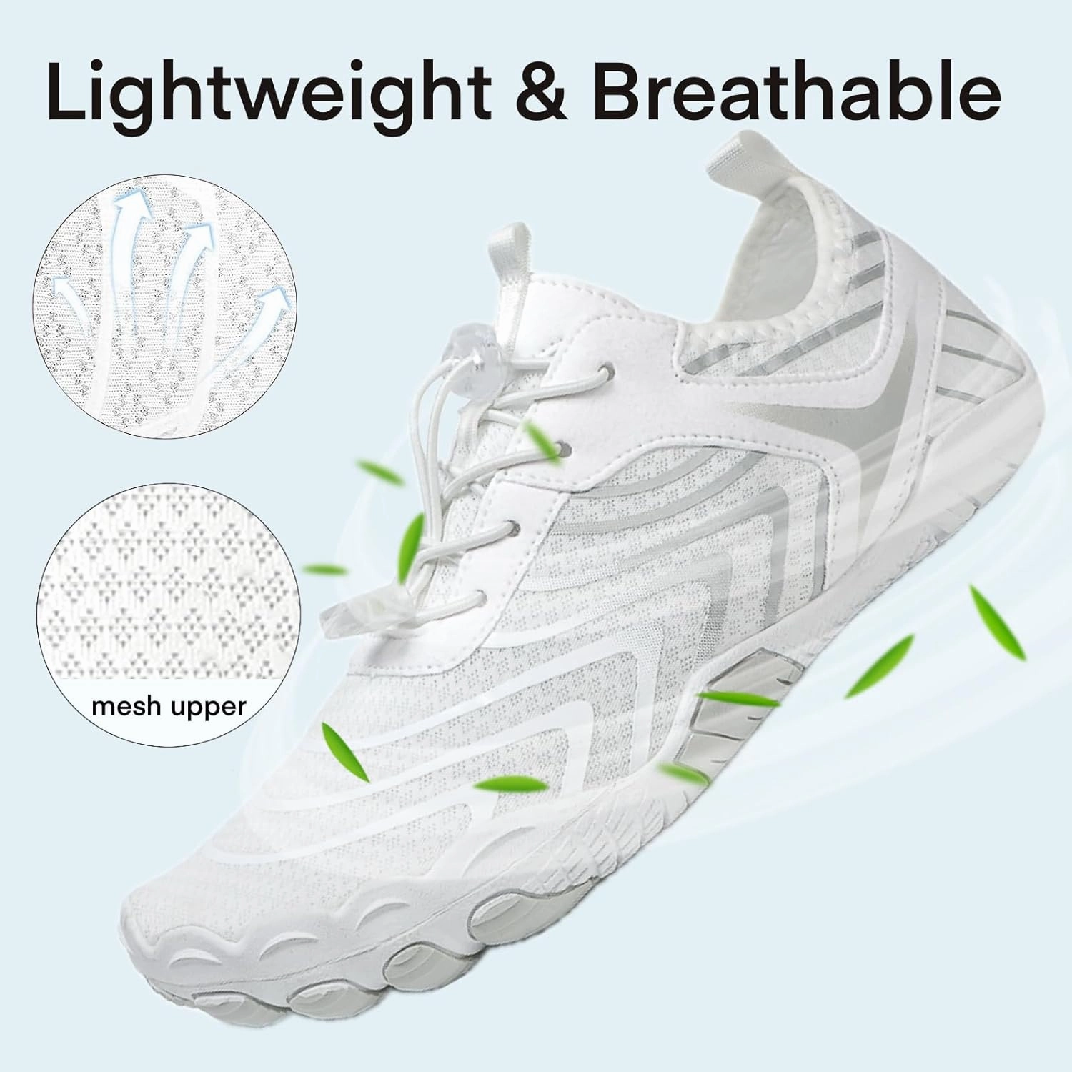 Hike Barefoot Water Shoes for Women Men, Barefoot Shoes with Wide Toe Box, Non-Slip & Quick Dry Breathable Aqua Socks for Beach Pool Aqua Swim Surf Hiking Walking Shoes