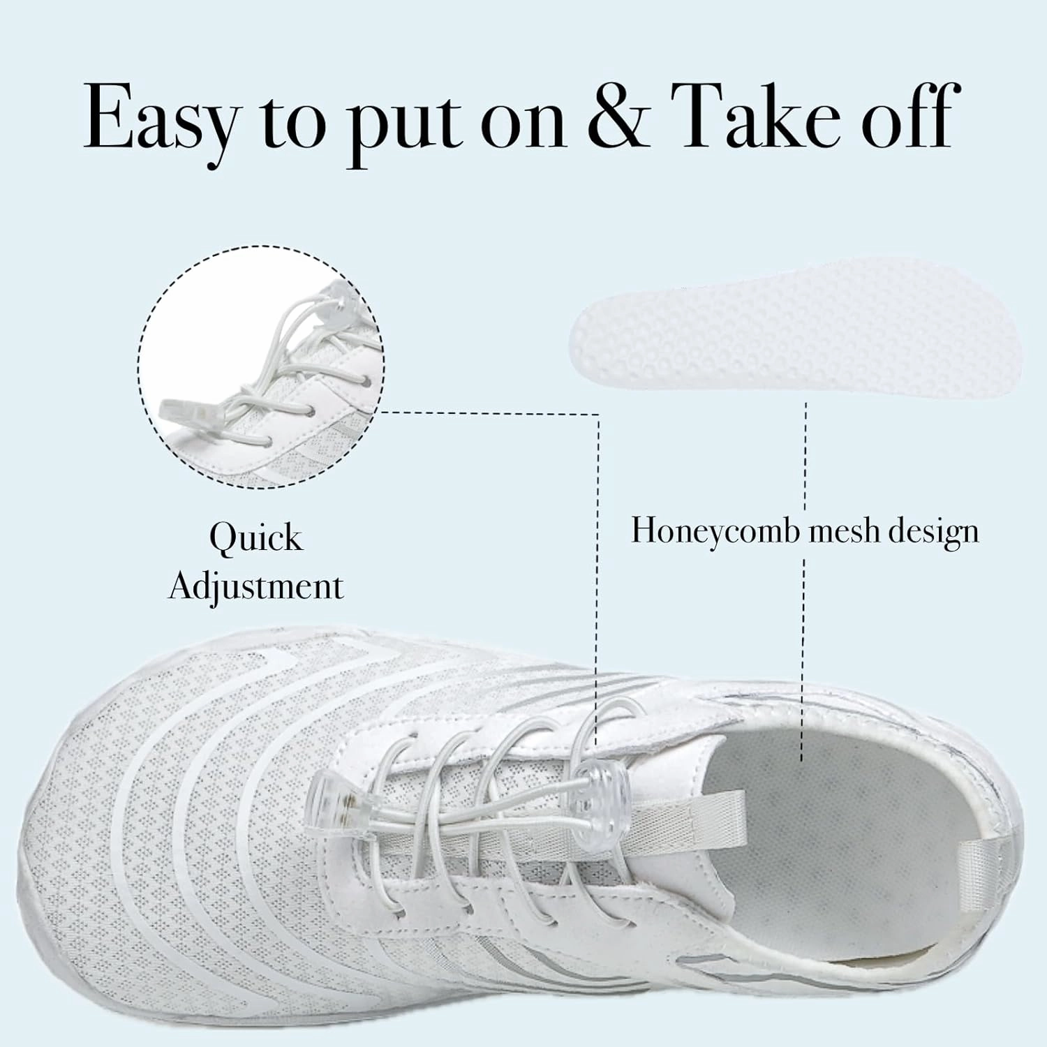 Hike Barefoot Water Shoes for Women Men, Barefoot Shoes with Wide Toe Box, Non-Slip & Quick Dry Breathable Aqua Socks for Beach Pool Aqua Swim Surf Hiking Walking Shoes