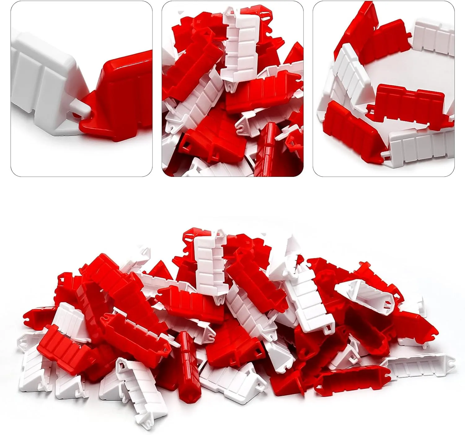 Hobby Fans 120 Pieces RC Car Racing Track Drift Runway Drift Field Fence for 1/14 1/16 1/18 1/24 1/28 Mini RC Car (Red White)