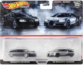 Hot Wheels HKF52 Premium 2-Pack Bugatti Veyron / '16 Bugatti Chiron [Mini Car] [3 Years Old and Up]