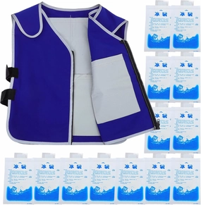 Ice Cooling Vest for Men Women, Lightweight Cooling Waistcoat Evaporative Temperature Down Vest - with 20PCS Ice Packs - Water Pack Clothes for Hot Weather Working in the Heat
