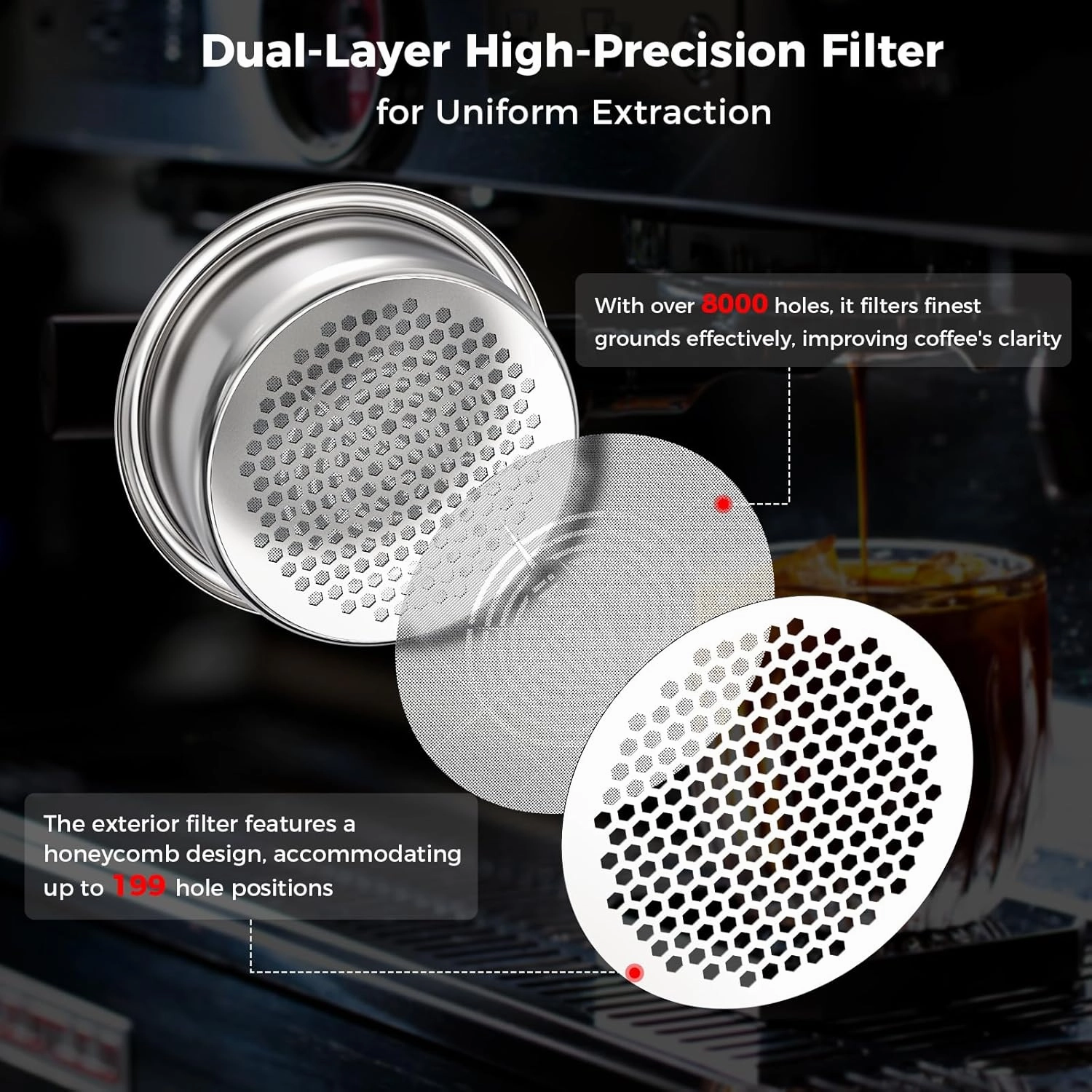IKAPE 54mm Bottomless Naked Portafilter, Suitable for 54mm Breville Barista Series BES870/878/880 Machine & Solis Barista Machines (Included 18g Capacity Filter Basket)