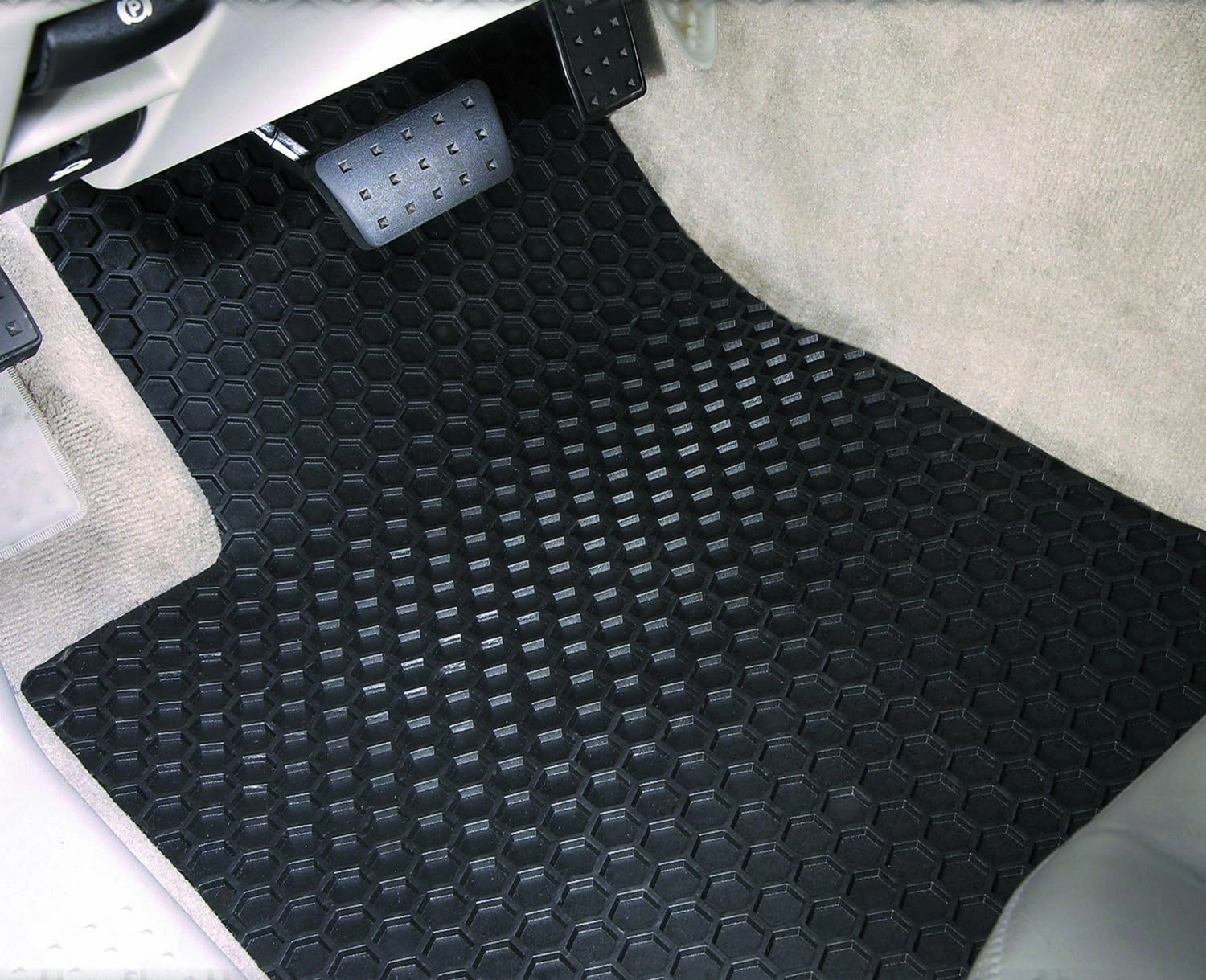Intro-Tech LX-121-RT-B Hexomat Front and Second Row 4 pc. Custom Fit Auto Floor Mats for Select Lexus is 300 Models - Rubber-Like Compound, Black