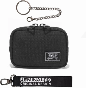 JEMINAL Lanyard Travel Little Coin Purse Pouch Fit for Men & Women & Boys & Girl: Change & Cards & Cash Dual Zip Travel Wallet with Keychain - Men's Detachable Nylon Essentials Change Pouch Purse