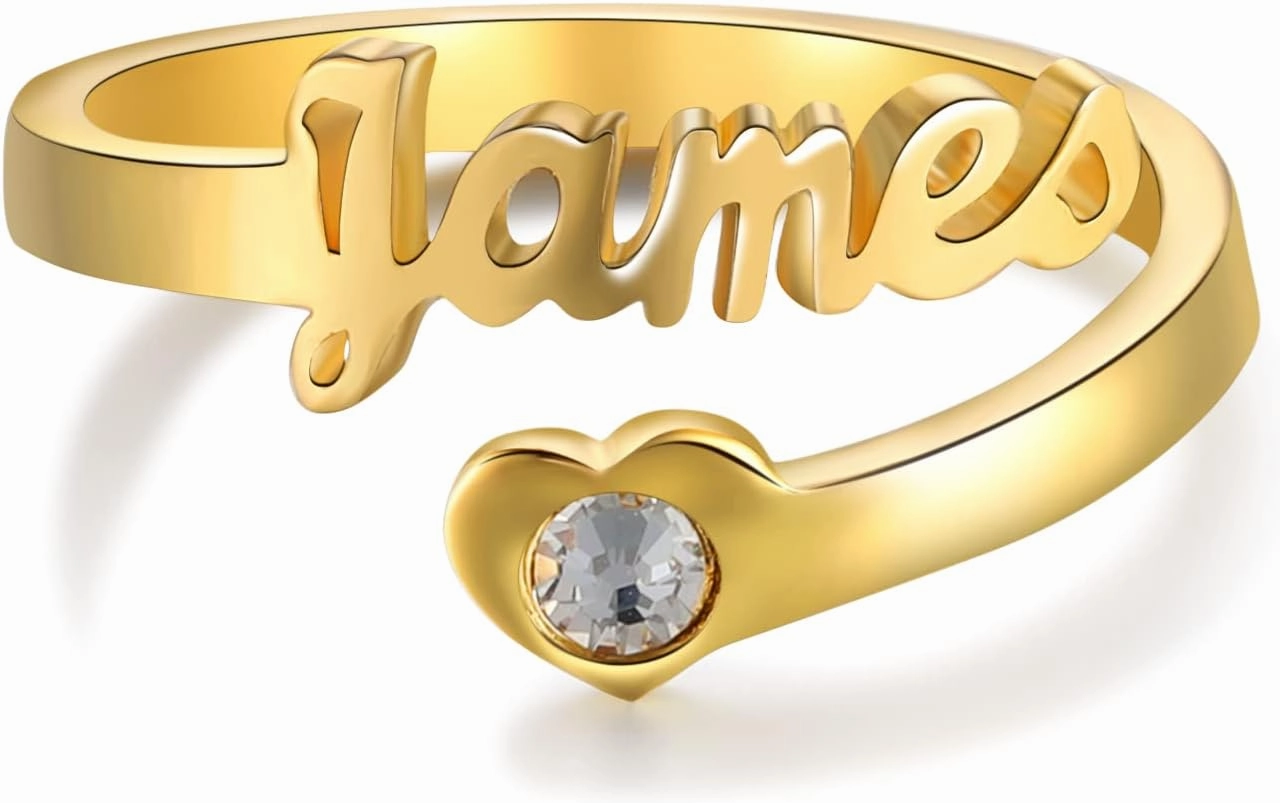 JewelOra Personalized Name Ring for Women, Custom Engraving 1-4 Names Wedding Ring for Her, Personalized Promise Ring Jewelry Gift for Couples, Wife, Mother