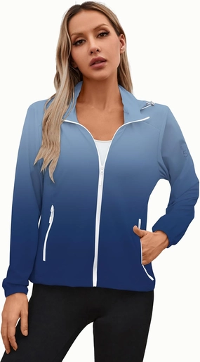 Joe Wenko Women's UPF 50  Sun Protection Athletic Jacket Pockets Long Sleeve Lightweight Cooling Shirts Hiking Outdoor