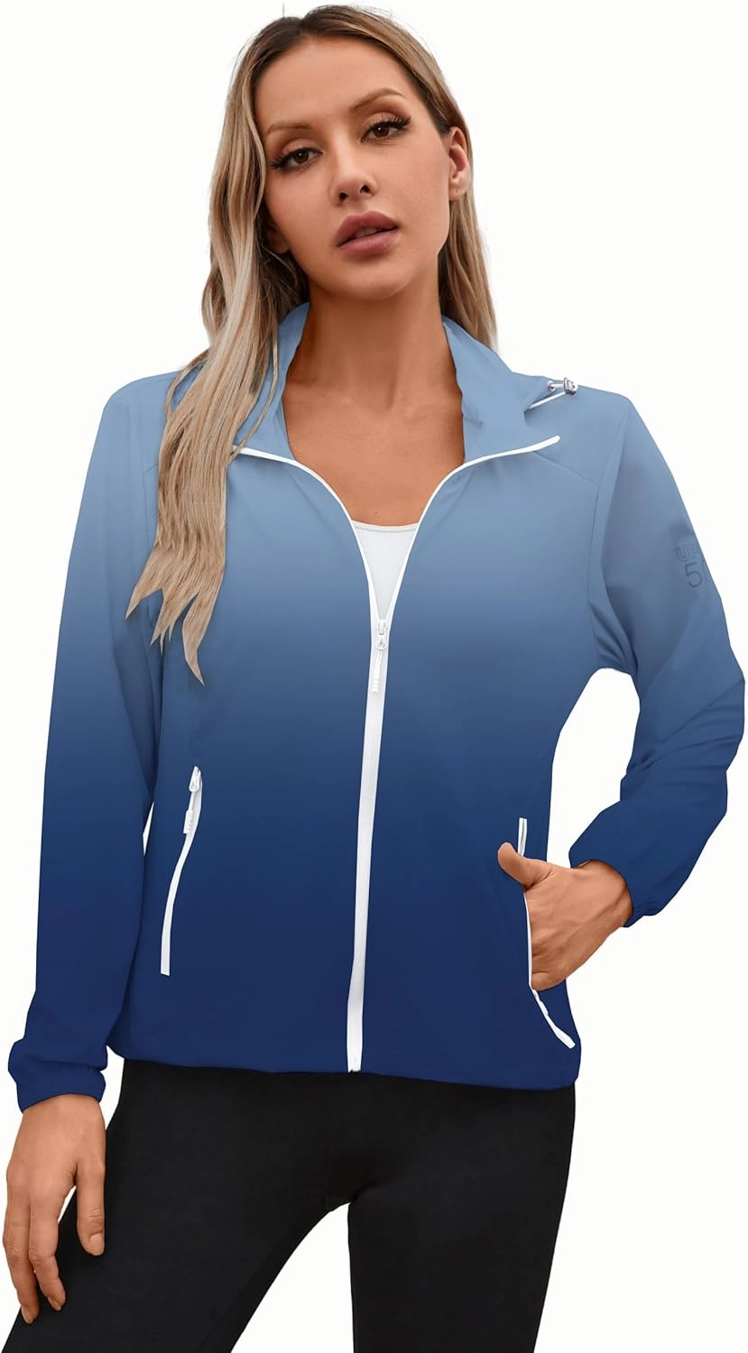 Joe Wenko Women's UPF 50  Sun Protection Athletic Jacket Pockets Long Sleeve Lightweight Cooling Shirts Hiking Outdoor