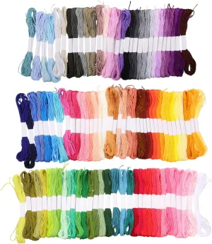 jojofuny 100 Bundles of Multi Function Embroidery Thread Convenient Cuttable Sewing Kit for Cross Stitch Quilting Needlework and More Durable Non Fading and Smooth Finish
