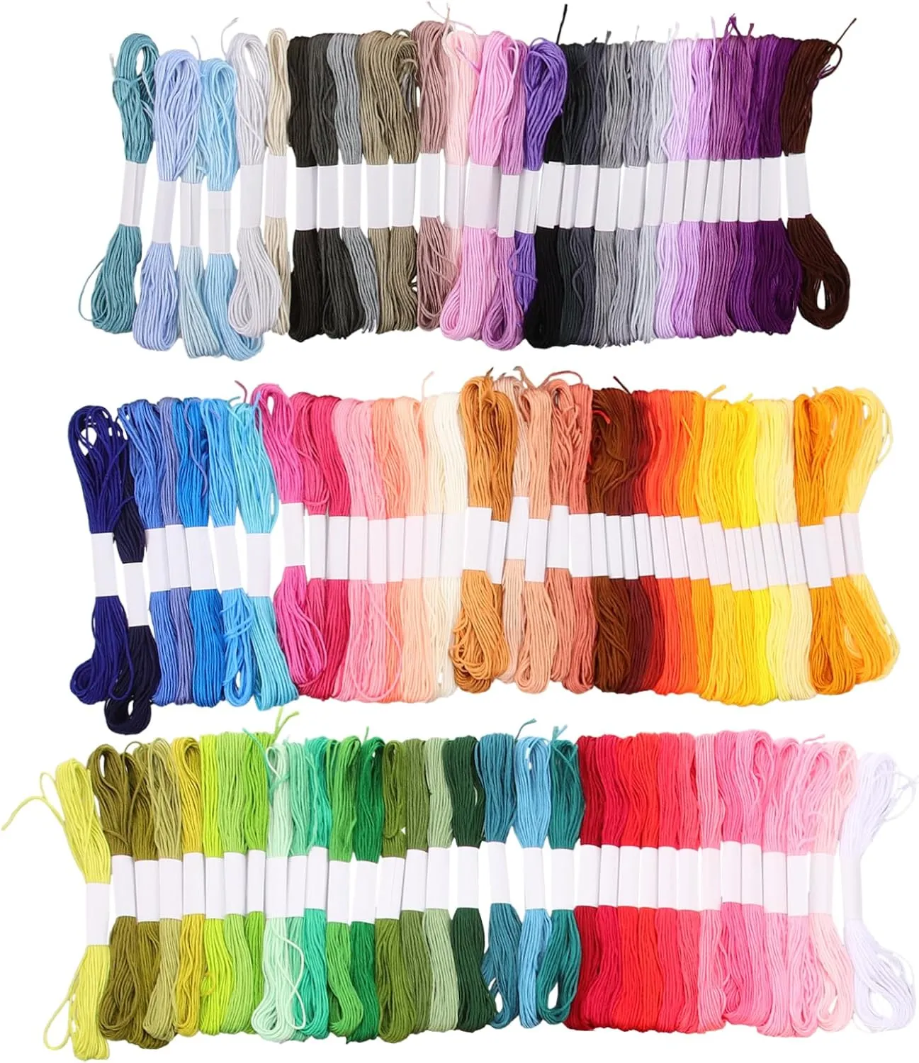 jojofuny 100 Bundles of Multi Function Embroidery Thread Convenient Cuttable Sewing Kit for Cross Stitch Quilting Needlework and More Durable Non Fading and Smooth Finish