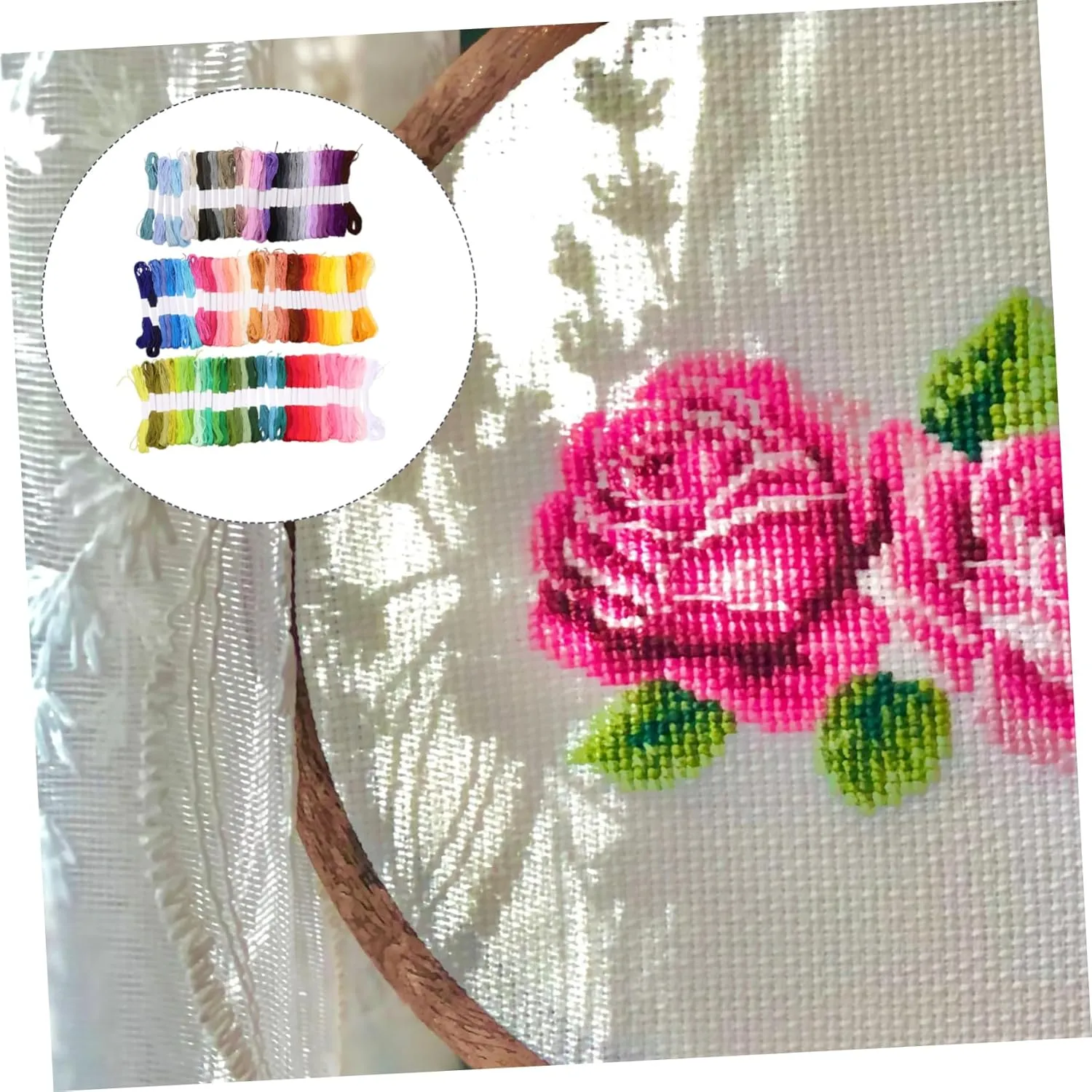 jojofuny 100 Bundles of Multi Function Embroidery Thread Convenient Cuttable Sewing Kit for Cross Stitch Quilting Needlework and More Durable Non Fading and Smooth Finish