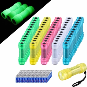 KunHe 60 Pack Glow in Dark Flashlights Small Mini Flashlight for Kids Bulk flashlights with Batteries Included Gift for Kids Birthday Party Classroom Prizes Christmas Gifts Stocking Stuffers