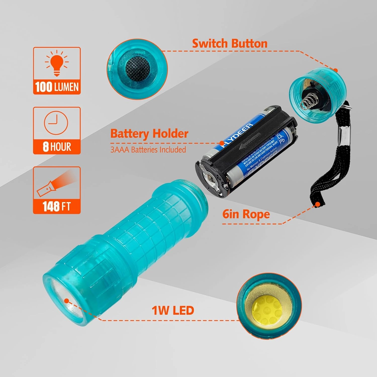 KunHe 60 Pack Glow in Dark Flashlights Small Mini Flashlight for Kids Bulk flashlights with Batteries Included Gift for Kids Birthday Party Classroom Prizes Christmas Gifts Stocking Stuffers